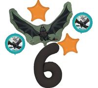 Bouquet de ballons pour 6e anniversaire de dragon | Lot de 6 ballons en forme de krokmou en forme de chiffre 6, ballons ronds et étoiles, fournitures de fête