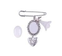 Bouquet De Boutonnière Mariage Broche À Breloque Commémorative Ronde Pour La Mère La Mariée Avec Pendentif En Forme Cœur Plateau À Broche Pour L'artisanat