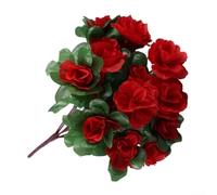 Bouquet de branches d'azalées en soie avec 21 fleurs réalistes pour table, mur, cheminée, jardin, porche, décoration extérieure et intérieure (rouge)