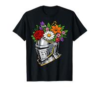 Bouquet de Casque de Chevalier Floral Armure médiévale Art botanique T-Shirt