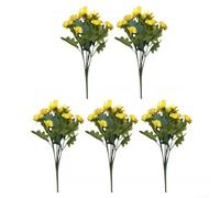 Bouquet de chrysanthèmes artificiels qui ne se décolorent pas pour une présentation continue sur les patios couverts, vérandas et vérandas fermées (jaune)