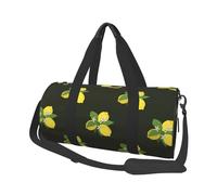 Bouquet De Citron avec Branche Et Lys Noir, Sac de Voyage de Grande capacité, Sac à Main Rond, Sac de Voyage de Sport, fourre-Tout, Sac de Fitness