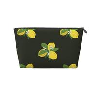 Bouquet De Citron avec Branche Et Lys Noir, Trousse de Toilette Trousse de Maquillage Sac à cosmétiques Trousse de Toilette de Voyage Portable