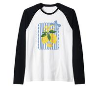 Bouquet de citron avec rayures et fleurs Manche Raglan