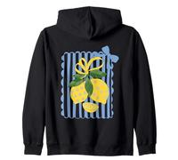 Bouquet de citron avec rayures et fleurs Sweat à Capuche