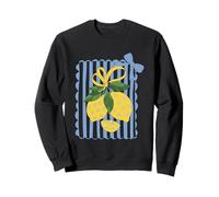 Bouquet de citron avec rayures et fleurs Sweatshirt