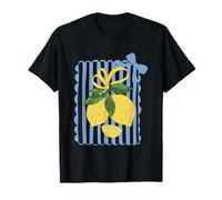 Bouquet de citron avec rayures et fleurs T-Shirt