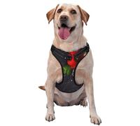 Bouquet de Coquelicots Rouges,Harnais pour Animaux de Compagnie, Harnais réfléchissant réglable pour Chien,L