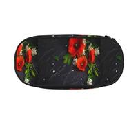 Bouquet de Coquelicots Rouges, Petite Trousse à Crayons, Grande capacité, Organiseur de Papeterie de Bureau