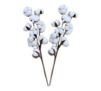 Bouquet De Coton, 2 Pièces Fleurs De Coton Sechee Artificielles Fleurs Sechees Tige Coton fle-ur, Naturel Fausses Branches Coton pla-ntes Artificielles Décoration Pour Balcon Table Composition Florale