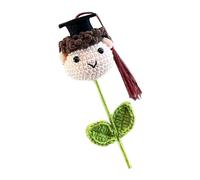 Bouquet de diplôme en Crochet, Bouquet de Fleurs tricoté en Tricot | Bouquet de Graduation de Fleurs tricotées, crochetée avec Fleurs en Laine Faite à la Main, Chapeau de doctorat, décorations