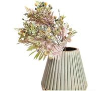 Bouquet de feuilles de bananier artificielles et d'herbe de Milan avec tiges en plastique texturé pour chambre à coucher, table de chevet et décoration de commode (jaune)