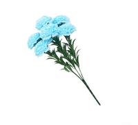 Bouquet de fleurs artificielles à 7 têtes d'œillets | Bouquet de fleurs artificielles en plastique de 42 cm pour décoration de maison, de fête de mariage | Arrangement floral artificiel aux couleurs