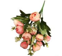 Bouquet de fleurs artificielles à base de soie dessiné à partir d'un mélange de thé printanier pour décoration d'intérieur, photographie, affichage de table (orange)