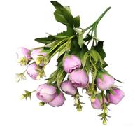 Bouquet de fleurs artificielles à base de soie dessiné à partir d'un mélange de thé printanier pour décoration d'intérieur, photographie, affichage de table (violet clair)