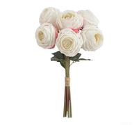 Bouquet de fleurs artificielles à six têtes conçu pour les mariages et la décoration intérieure, pour créer une atmosphère élégante dans différents espaces de vie (blanc)