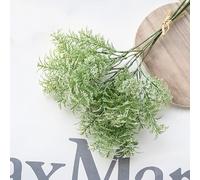 Bouquet de fleurs artificielles Artemisia pour décoration de salon et de bureau (blanc et vert)