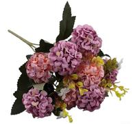 Bouquet de fleurs artificielles avec 10 têtes en soie pour décoration de cérémonie de mariage, chambre à coucher, accentuation de l'espace de vie et accessoires photo (couleur pâte de haricots)