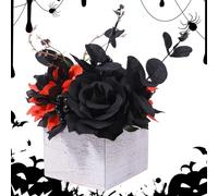 Bouquet de Fleurs artificielles avec Vase en Bois pour Le Jour des Morts - Décoration pour Entreprises, hôtel, Appartement