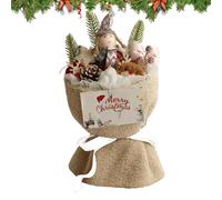 Bouquet de fleurs artificielles de Noël, centre de table d'hiver, arrangement floral lumineux avec une lueur douce et charmante, style festif élégant, pour table d'intérieur, mariage, anniversaire