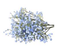 Bouquet de fleurs artificielles d'haleine de bébé Gypsophile en soie avec ruban de soie pour décoration d'intérieur, mariage, décoration d'intérieur, fougères bleues à suspendre, grande taille (bleu