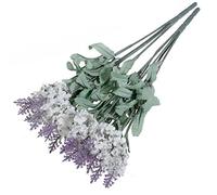 Bouquet de fleurs artificielles en soie avec 10 têtes de lavande violette pour la décoration de la maison et du jardin