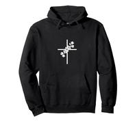 Bouquet de Fleurs avec Croix Florale esthétique Sweat à Capuche
