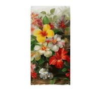 Bouquet de fleurs Bannière de porte de bienvenue Printemps Été Toile de fond à suspendre Drapeau de porche Panneau pour porte d'entrée Décorations de fête saisonnières pour intérieur ou extérieur