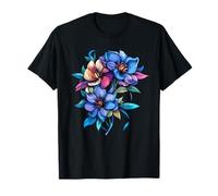 Bouquet de Fleurs Bleu Pastel botanique Floraison printanière T-Shirt