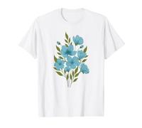 Bouquet de Fleurs Bleues T-Shirt Graphique avec Valeur