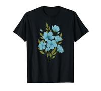 Bouquet de Fleurs Bleues T-Shirt Graphique avec Valeur, Homme, Noir, S