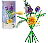 Bouquet de Fleurs Bloc de Construction, Bouquet Kit de Construction Artificielles Fleurs Adulte Collection Botanique Set pour Adultes Compatible avec Lego Technik (534Pièces)