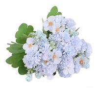 Bouquet de fleurs de chrysanthème en soie conçu comme une boule solide pour mariage, bar, décoration d'escalier, atterrissage, placement floral (bleu)