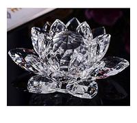 Bouquet de fleurs de lotus en cristal - Grande taille - Artisanat - Décoration pour la maison - De toutes les couleurs - Cadeau pour un anniversaire, un mariage, Verre cristal, blanc