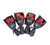 Bouquet de Fleurs de Savon à la Rose, Ensemble Exquis de 4 Pièces | Décoration réaliste, Utilisation polyvalente, Ambiance romantique