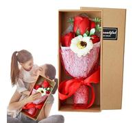 Bouquet de Fleurs de Savon - Oeillets artificiels - Coffret Cadeau avec Savon parfumé - Parfum, pétales réalistes - sans Entretien - Emballage de présentation pour Elle ou Lui