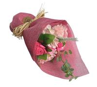 Bouquet de fleurs de savon sur pied rose - Fleurs de savon pour anniversaires - Cadeaux de fleurs pour femmes - Fleurs de fête des mères - Bouquet de fleurs de Saint-Valentin pour elle et bouquet de