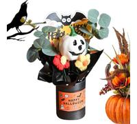 Bouquet de fleurs d'Halloween - Mini décoration festive - Bouquet décoratif de bureau - Pour propriétaires de maison, bureau, appartement, salon, chambre à coucher, bureau, bibliothèque, table de