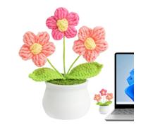Bouquet de fleurs en laine tricotée - Fleurs artificielles vives faites à