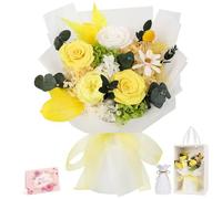 Bouquet de fleurs préservées de qualité supérieure qui durent 3 à 5 ans - Véritable bouquet de roses éternelles pour maman, mère, femme, épouse, anniversaire, Noël, anniversaire, automne, Thanksgiving