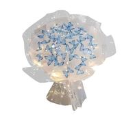 Bouquet de fleurs préservées - Kit de bouquet de roses à faire soi-même | Kit d'artisanat de roses scintillantes - Lumières DEL | Fleurs papillon - Kit floral pour débutant | Mariage, anniversaire