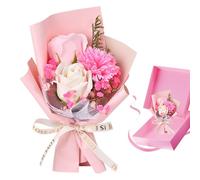 Bouquet de fleurs préservées - Roses artificielles conservées au savon - Fleurs d'anniversaire pour maman - Pour enseignants, collègues, amies, pour la fête des enseignants, la fête des mères, la