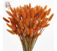 Bouquet de fleurs queue de lapin séchées, 120 pièces, queue de lapin naturelle florale pour mariage, herbe artificielle Lagurus Ovatus, décoration de noël Deep Purple