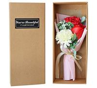 Bouquet de Fleurs Roses Œillet à Savon parfumé Boîte à Cadeaux pour la Saint-Valentin Fête des mères Fête de Thanksgiving Anniversaire Noël Anniversaire Creative Cadeau (D)