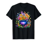 Bouquet de Fleurs Sauvages en Pot Bleu T-Shirt