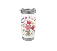 Bouquet de fleurs sauvages pour fleuriste et botanique Gobelet isotherme en acier inoxydable double paroi