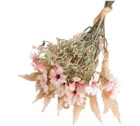 Bouquet de fleurs sauvages roses artificielles pour mariage et décoration d'intérieur, arrangement floral réaliste en plastique et tissu, 37,5 cm de haut, texture en relief, sans