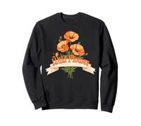 Bouquet de Fleurs Sauvages Vintage | Art Floral de Coquelicot Orange Sweatshirt