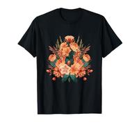 Bouquet de Fleurs Sauvages Vintage avec Roses Oranges T-Shirt