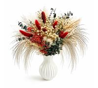 Bouquet de Fleurs séchées avec Herbe de la Pampa, queues de Lapin et gypsophile pour la décoration Maison intérieure, la décoration bohème, Les Tables de Mariage et Les décorations murales
